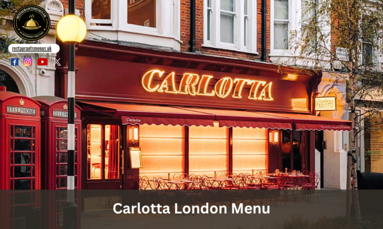 Carlotta London Menu